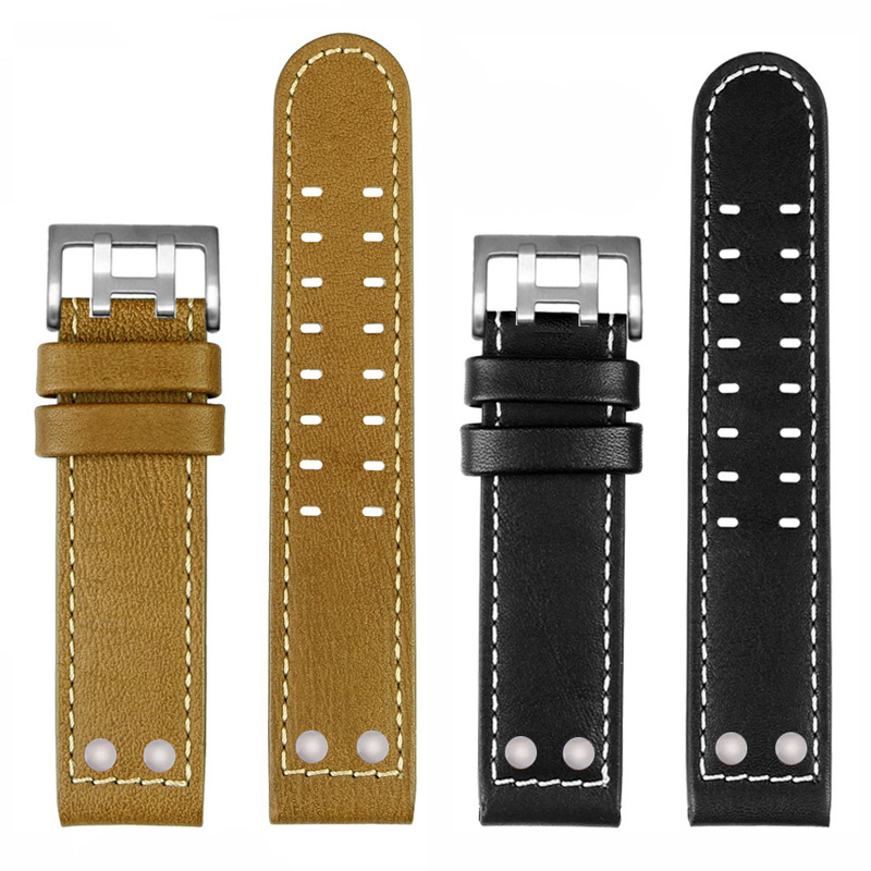 Field Watch Military - Bracelet de montre en cuir véritable