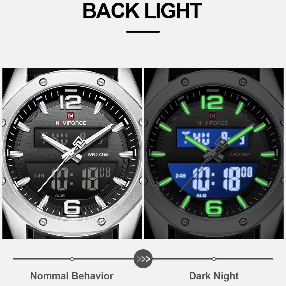 Field Watch Military - Montre NAVIFORCE pour homme, quartz, double