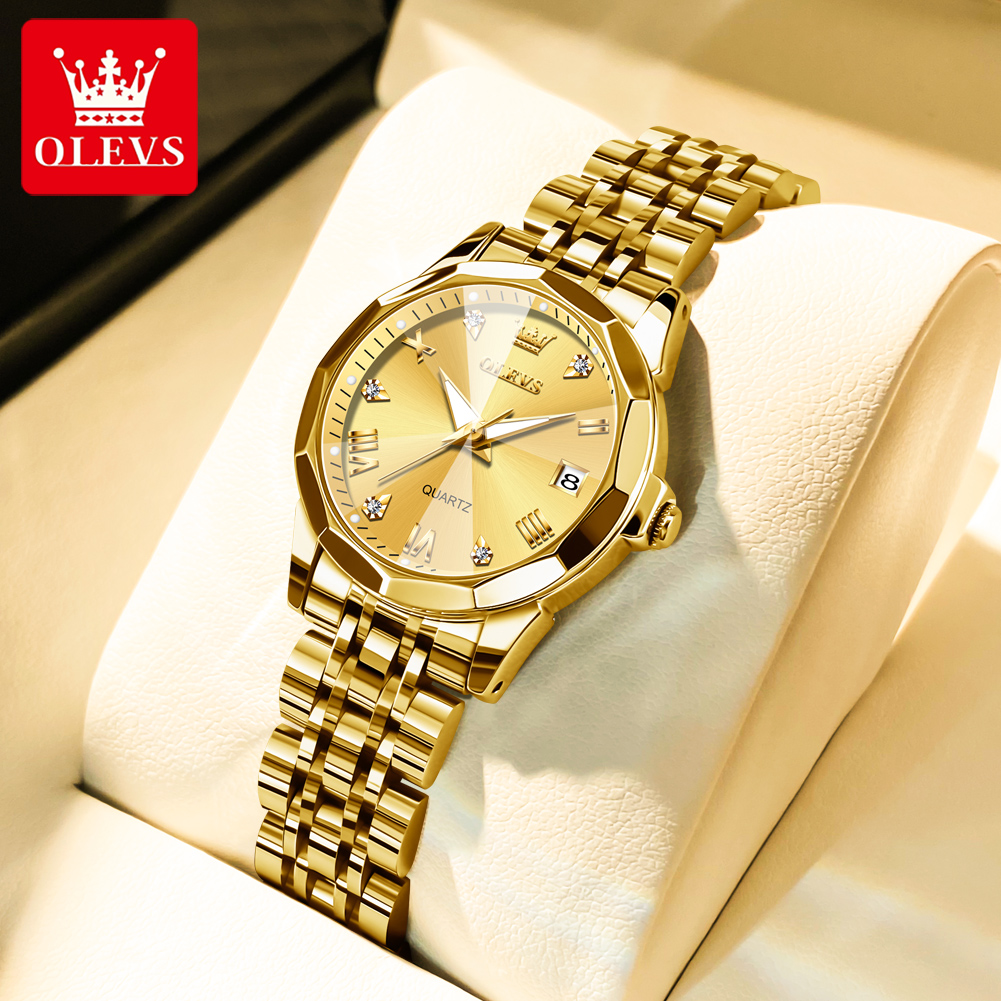 Luxury Watch Lady - OLEVS mode montre dorée pour femmes