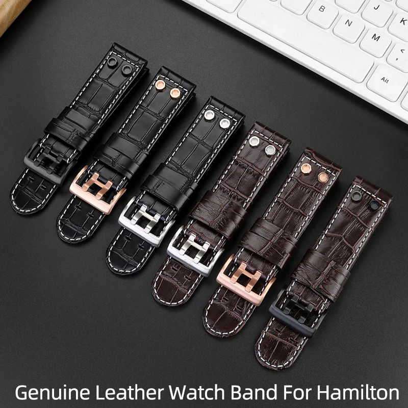 Field Watch Military - Bracelet de montre en cuir véritable