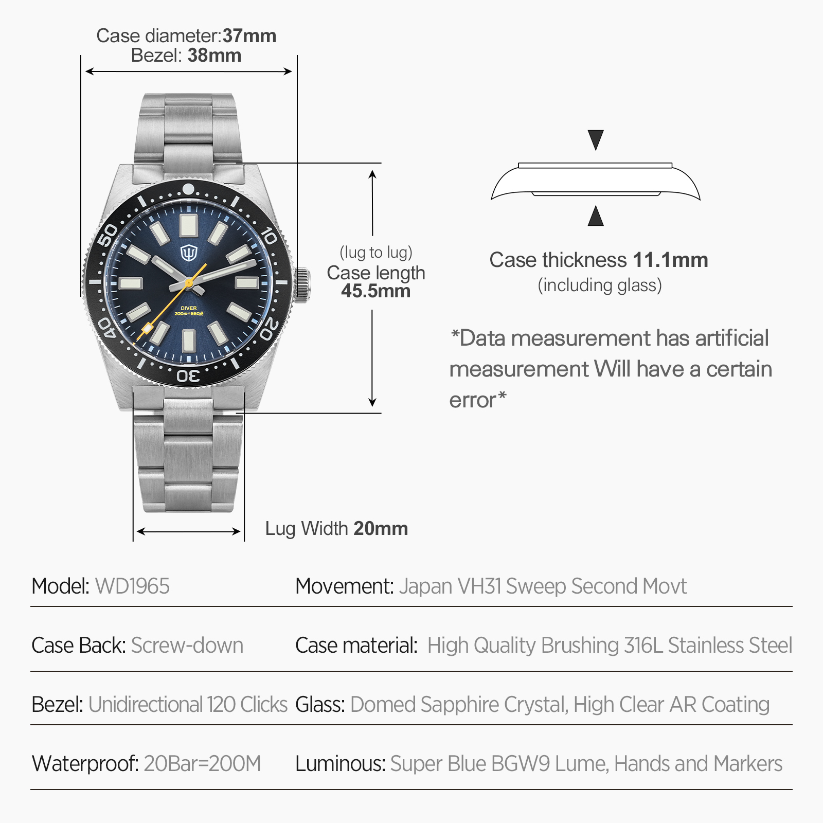 Watchdives – montre-bracelet p - Best Luxury Quartz Watch avis et prix