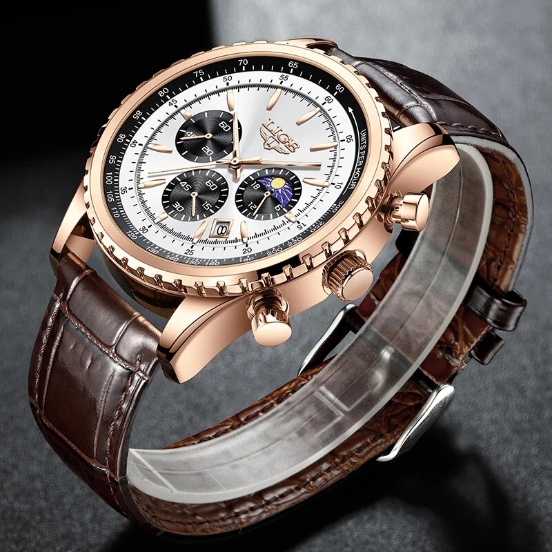 LIGE-Montre-bracelet à quartz  - Luxury Watch Organizer For Men avis et prix