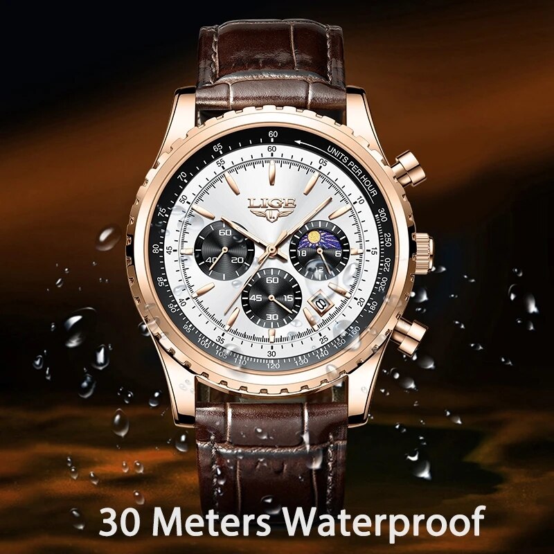 LIGE-Montre-bracelet à quartz  - Luxury Watch Organizer For Men avis et prix