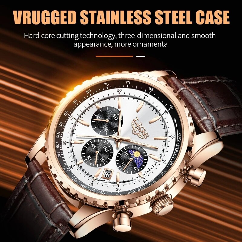 LIGE-Montre-bracelet à quartz  - Luxury Watch Organizer For Men avis et prix