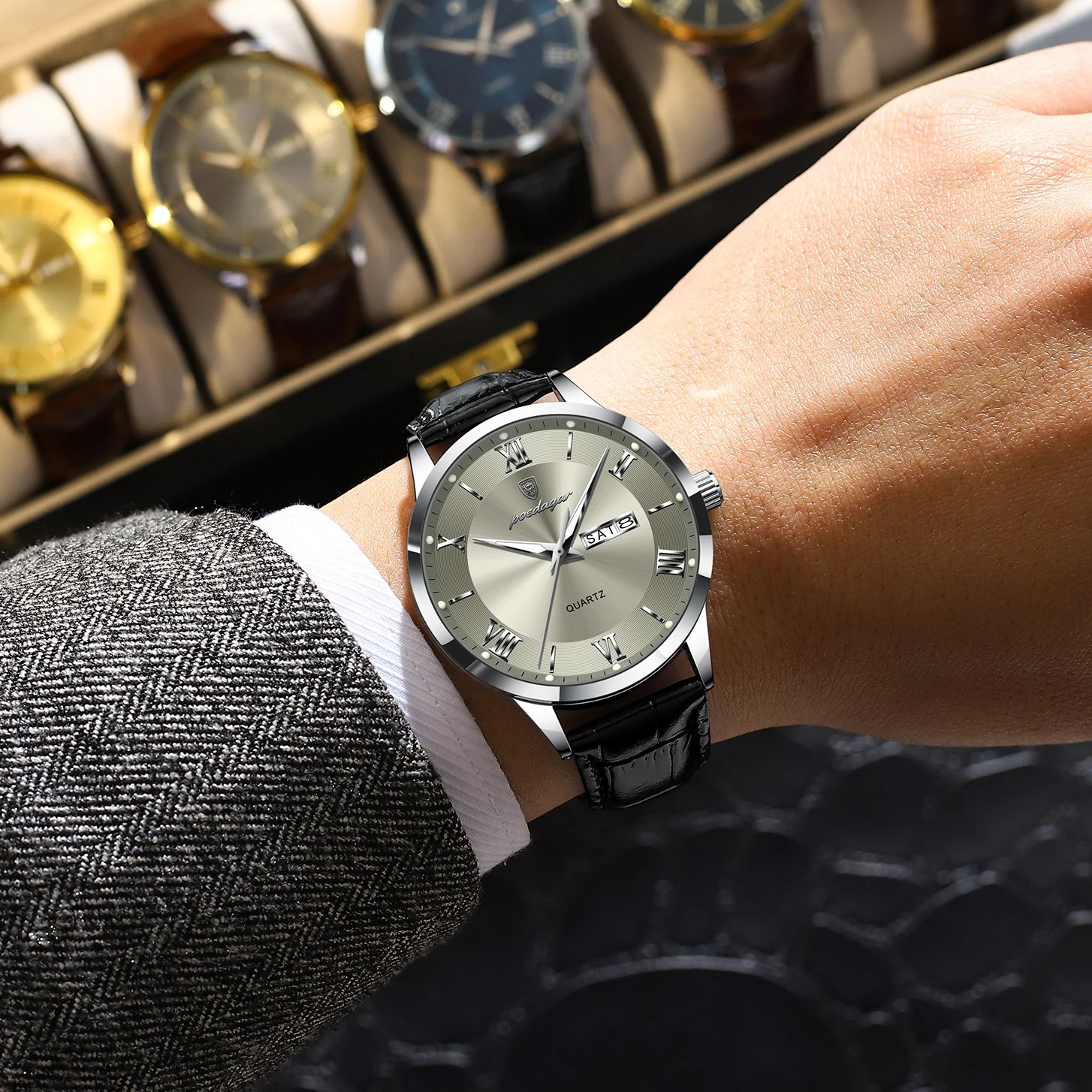 POEDAGAR luxe mode hommes mont - Best Luxury Quartz Watch avis et prix