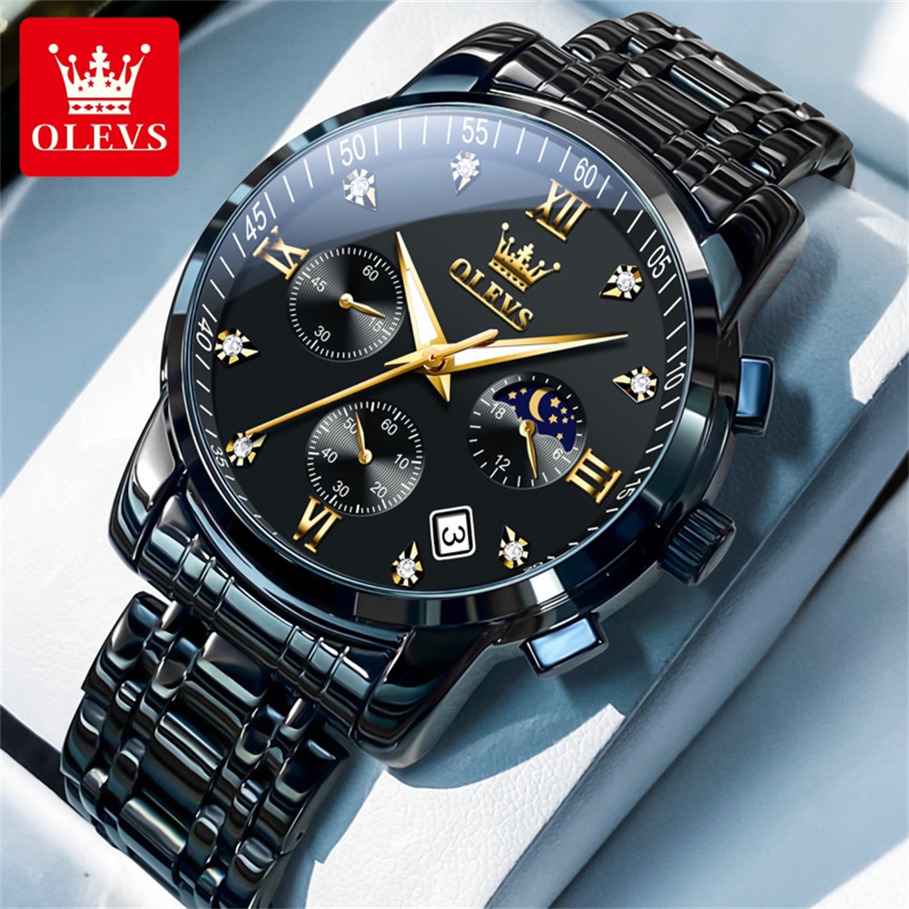 OLEVS montres pour hommes popu - Luxury Watch Black avis et prix