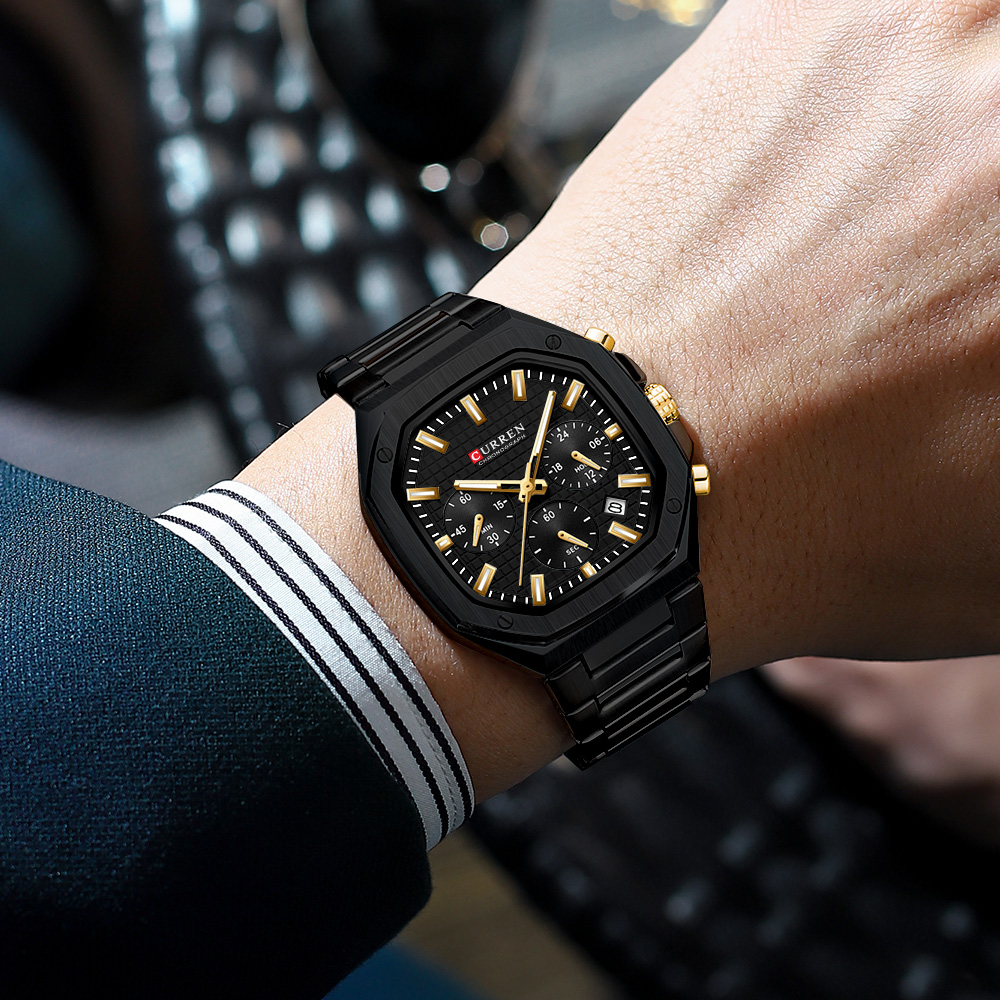 CURREN montre chronographe car - Luxury Watch Black avis et prix