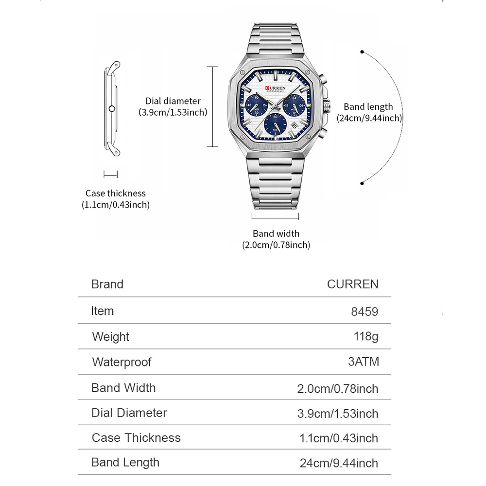 CURREN montre chronographe car - Luxury Watch Black avis et prix